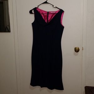 Navy Scoop Neck Dress